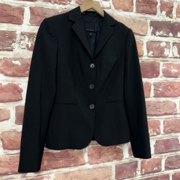 The Limited Blazer Women's 2 Black White Pinstriped Career Work Office Jacket - Picture 2 of 9